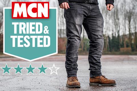What did Adam think of the Spada Drifter motorcycle jeans after 2038 miles in the saddle with them?